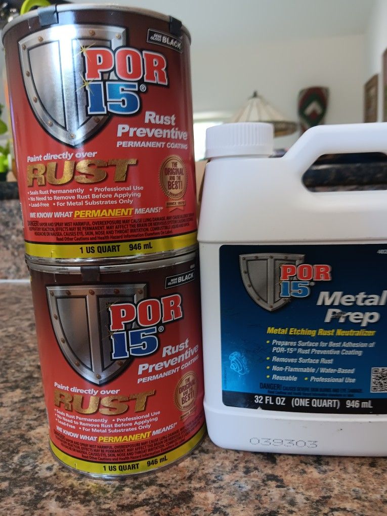 Por 15 Gloss Black Rust Preventive And Por-15 Metal Prep
