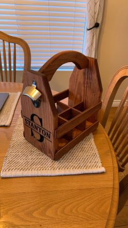 STANTON Beer Caddy, Wood,, Engraved