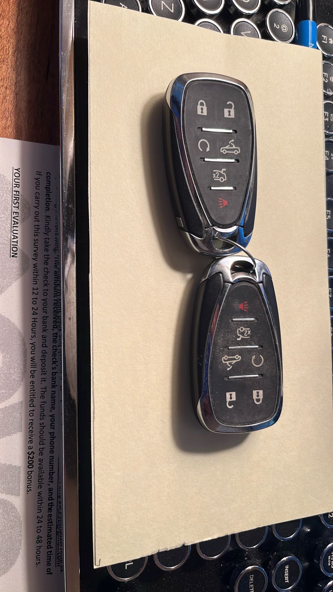 TWO Chevy Camaro Convertible Key Fobs