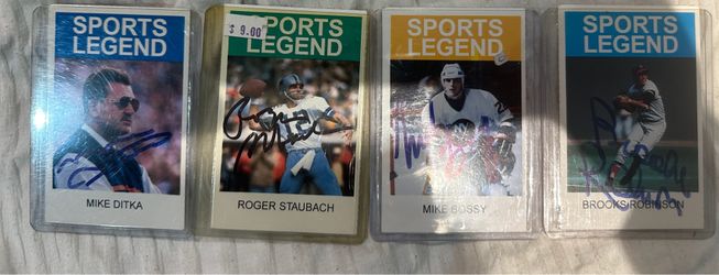 Sports Legends Autographed Cards (Lot of 6)