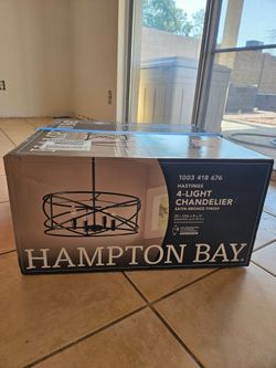 Hampton Bay Hastings 4-Light Chandelier – Brand New, Open Box!