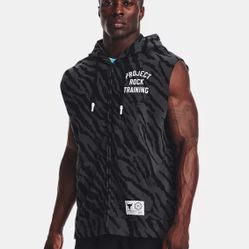 Under Armour Men's Project Rock Rival Fleece Sleeveless Printed Full-Zip 2XL