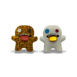 Small Fuggler 2-Pack Bundle 2.5" Mini Figures Oogah Leopard and White Gold