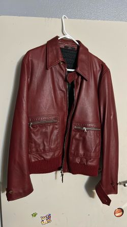 Wine Valentino Leather Jacket