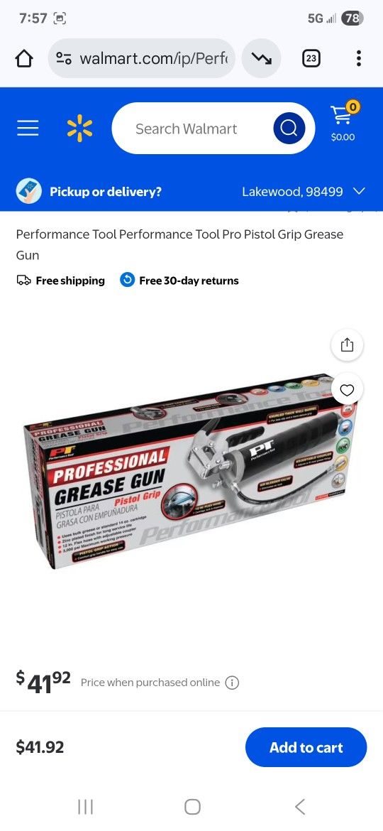 PT Grease Gun Pistol Grip