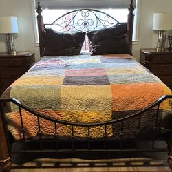 Wood And Iron Queen Bedroom Set