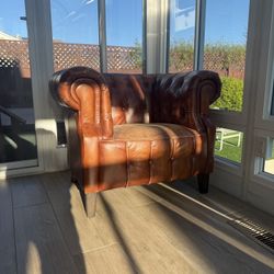 Crate and Barrell Leather Armchair