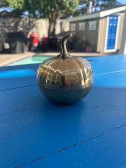 Vintage Brass Pumpkin Trinket Box