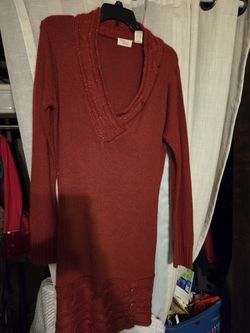 PRETTY HOLIDAY RED SPARKLY LONG SWEATER  SZ XL  BY ALLISON BRITTANY