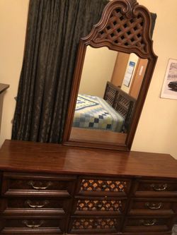 Wooden Dresser And Chest With Headboard