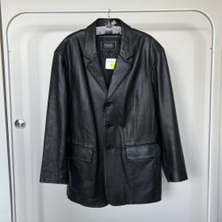 Wilsons Leather Unisex Classic Black Leather Jacket