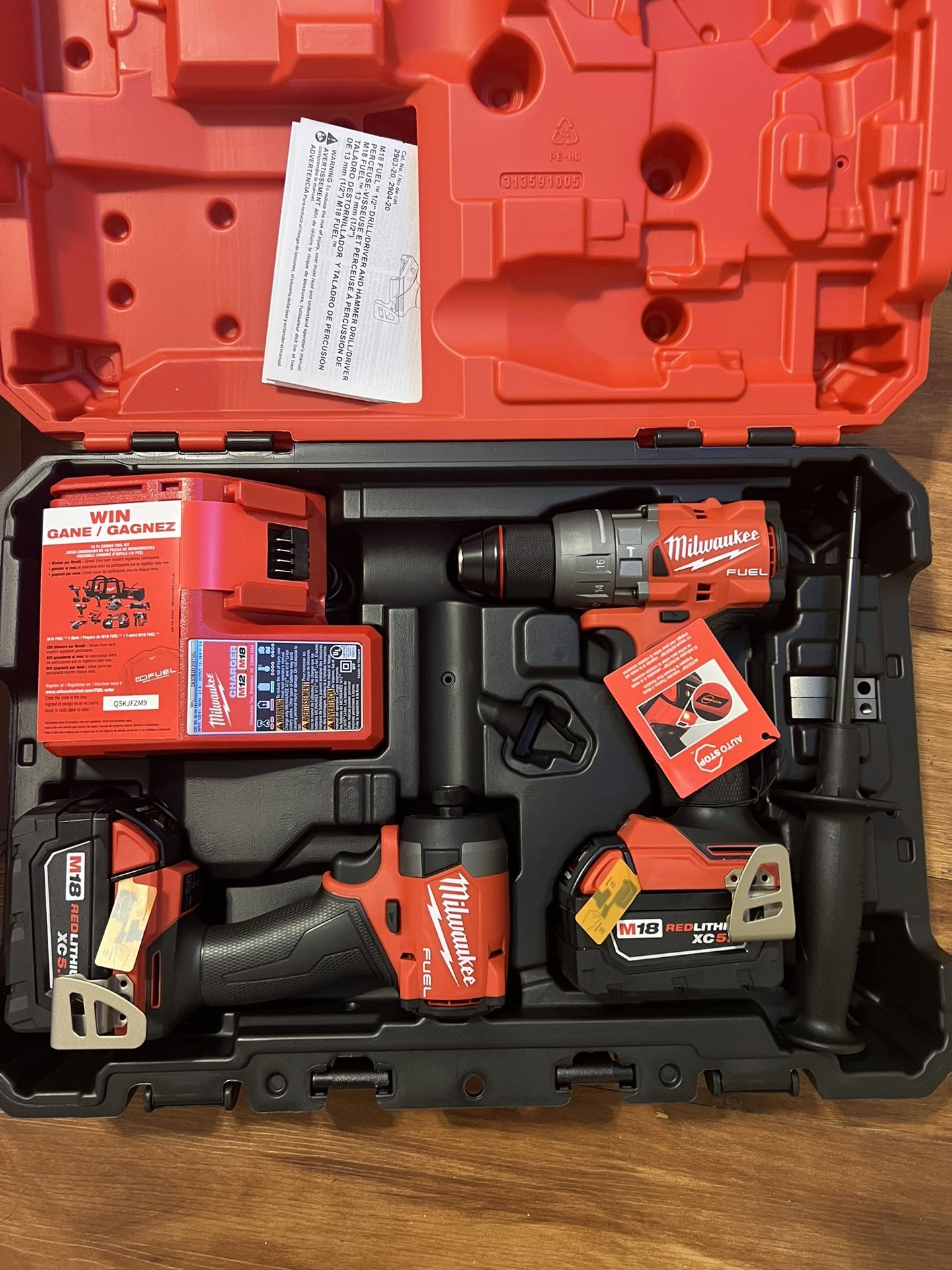 Milwaukee M18 FUEL 18V Lithium-Ion Brushless Cordless Hammer Drill and Impact Driver Combo Kit 