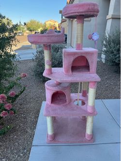 Pink 5 Tier Cat Tree