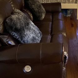 Reclining Leather Couch 