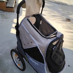 Ibiyaya FS2080-BR Happy Pet Bike Trailer-Jogger 2.0 Foldable 3-Wheel Medium Pet Stroller-Trailer Combo for Running, Jogging & Hiking, Latte