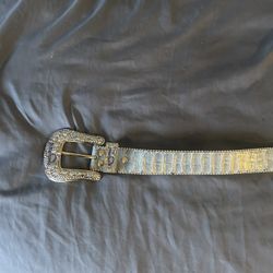BB Simons Belt Triple B snakeskin blue