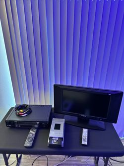 Vintage Insignia TV and DVD/CD Player Combo with Remote. Sony VCR with Remote and VHS Rewinder