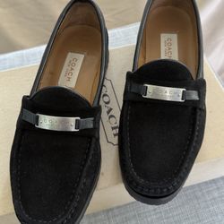 Coach Black Suede Loafers 