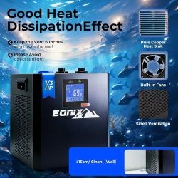 79 Gallon Aquarium Chiller,1/3 HP Water Chiller for Hydroponics,Chiller for Saltwater & Freshwater Fish Tank, Hydroponics Cooling System with Pump, Qu