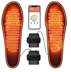 Large Heated Insoles Rechargeable, Foot Warmer with 5000 mAh Battery,4 Heat Settings Mobile app to Control Temperature, for Men and Women