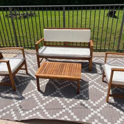 Brand New Acacia Wood Outdoor Patio Furniture Set