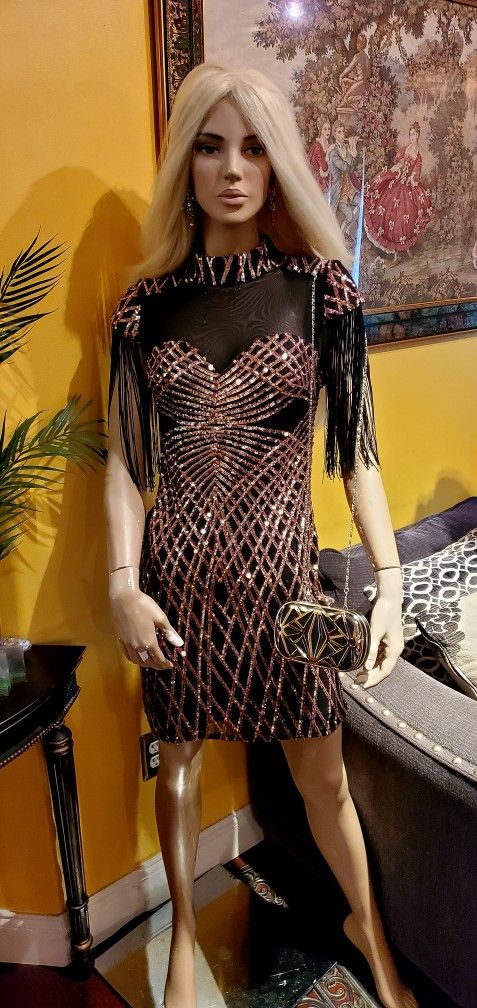 Sequin Fringed Dress 