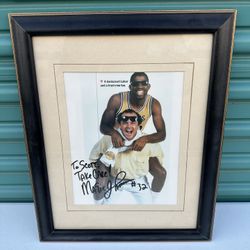 Autographed Framed Magic Johnson And Jack Nicholson Poster Photo