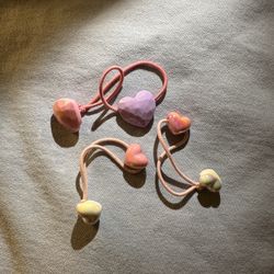 3-pack heart shape design elastics/hair Ties/rubber bands