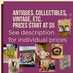 Antiques, Collectibles, Dishes, Statues, Vintage 