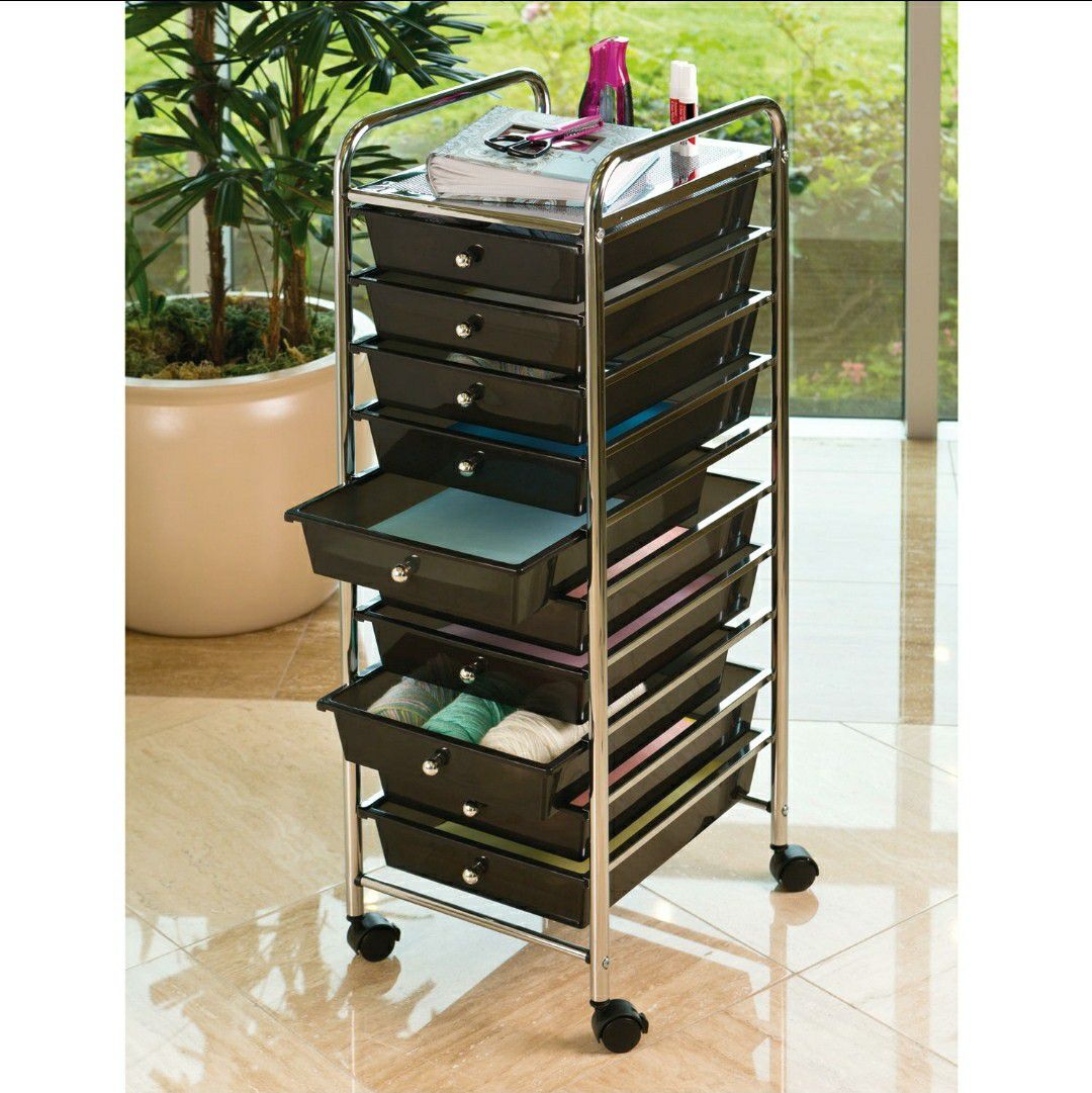 10 Drawer Organization Cart for Crafts Garage Office Home Multicolored