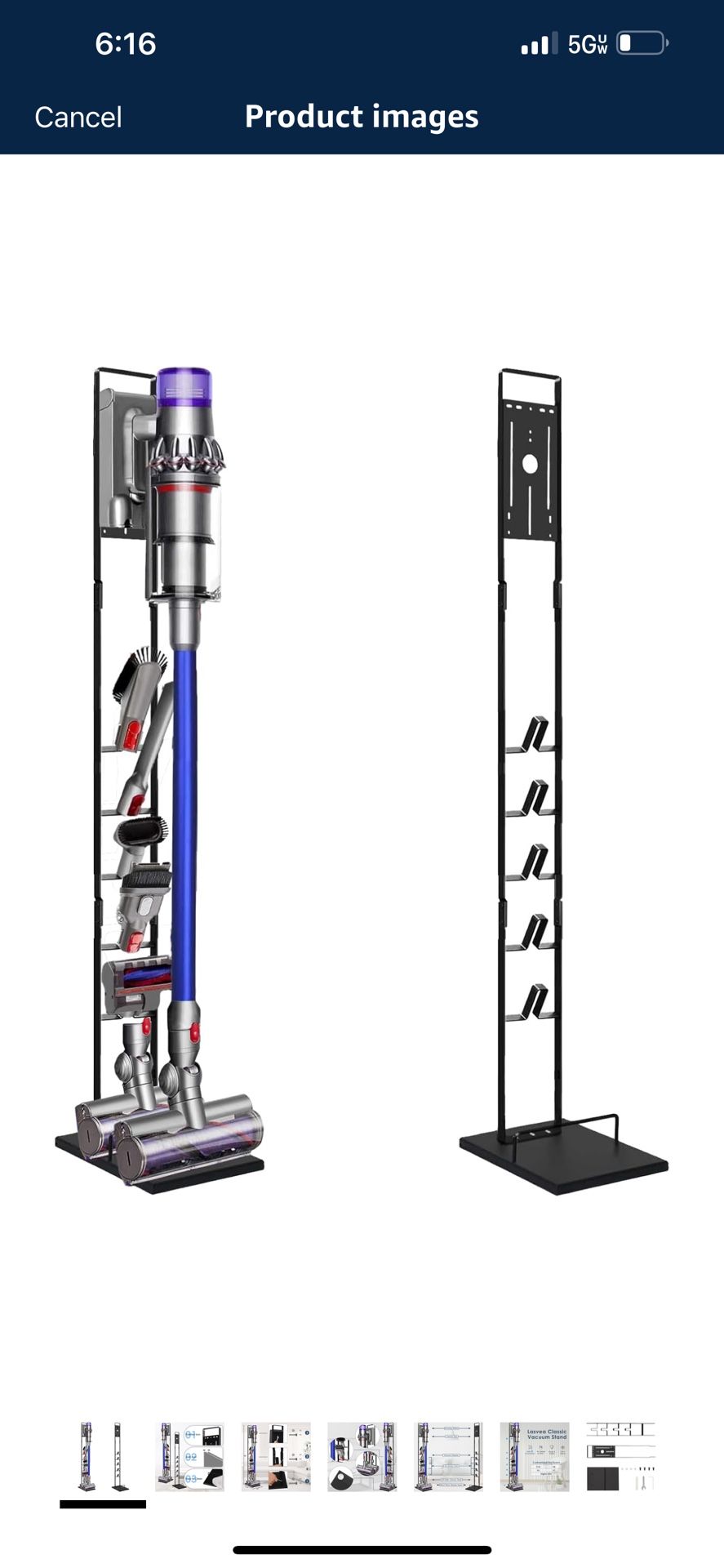 Vacuum Stand for Dyson V6, V7, V8, V10, V11, V12, V15 Cordless Cleaners - Heavy Base Metal