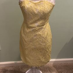 Guess Yellow Lace Dress 