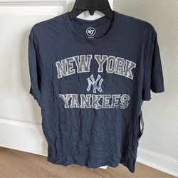 $11 for (1) New York Yankees Navy Graphic Crewneck Tee with White Logo - Medium
