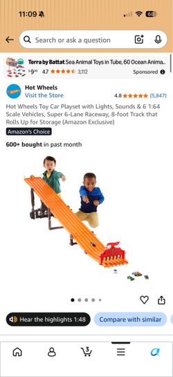 Hot wheels toy car playset 8ft, 6 tracks