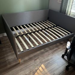 Grey Full Bed Frame with Mattress