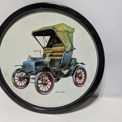 Vintage 1904 Cadillac Decorative Metal Wall Plate 11 Inch Antique Car Collectible

