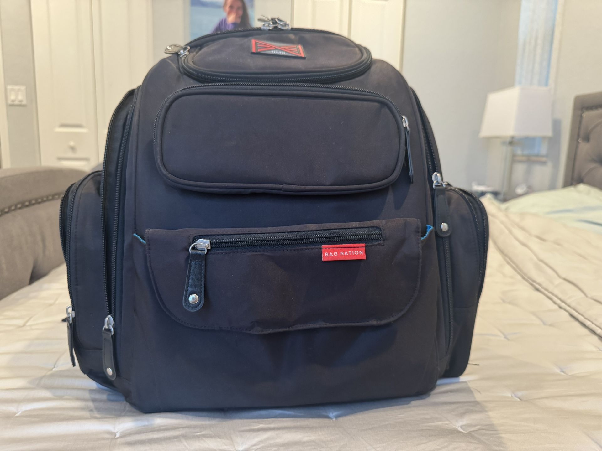 Bag Nation Extra Large Diaper Bag Backpack for Twins or 2 Kids | Unisex 3 in 1 with Stroller Straps