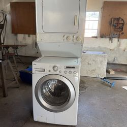 Stacked washer and dryer