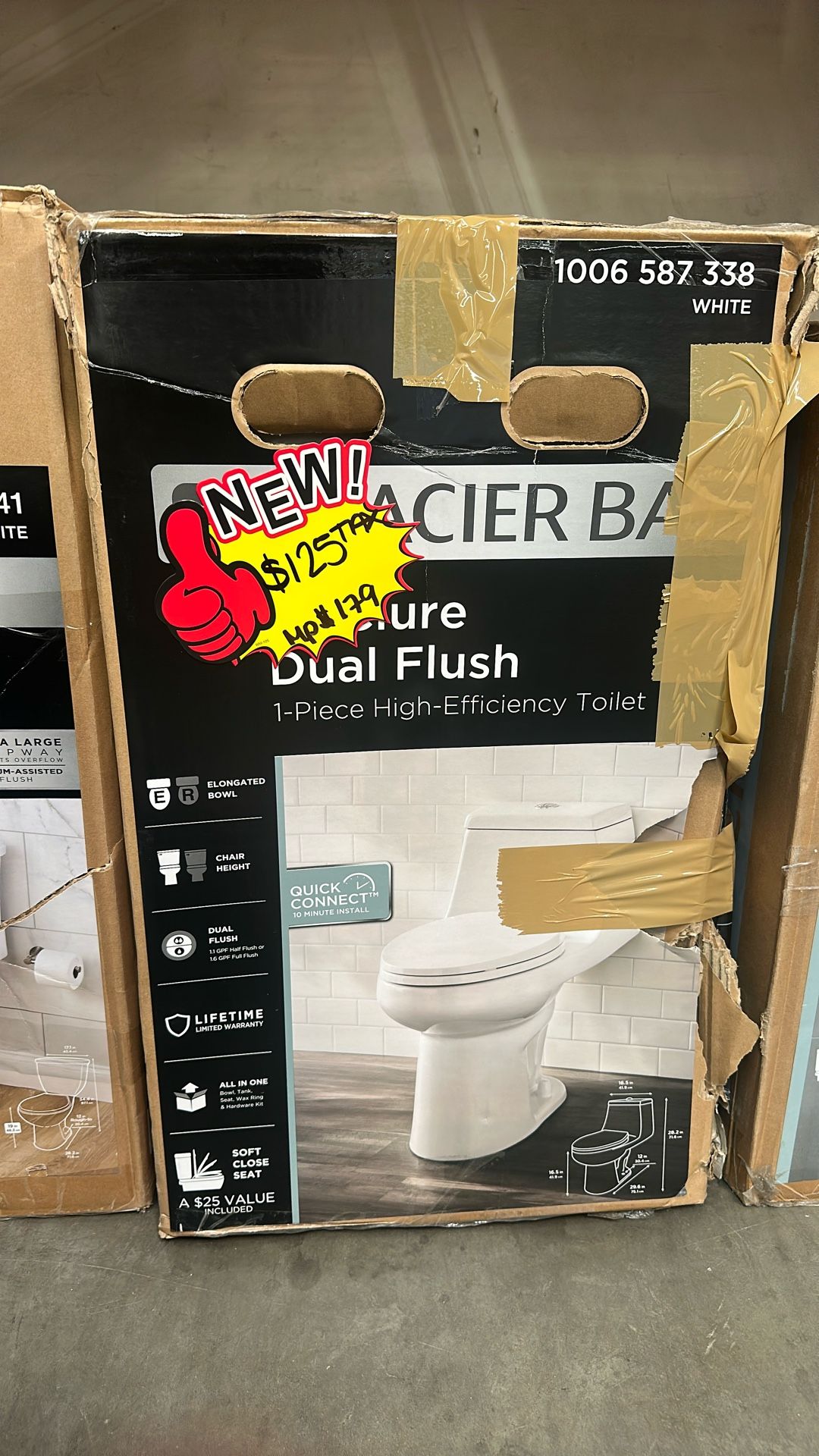 Glacier Bay Dual Flush Toilet Bowl 1-piece