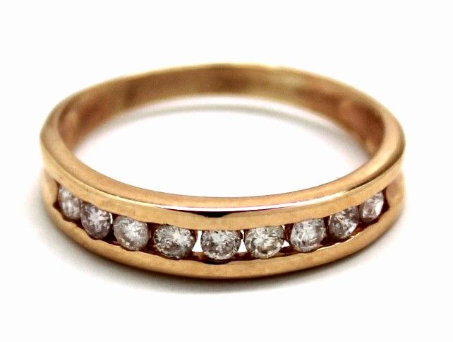 Mens Diamond/14K Wedding Band