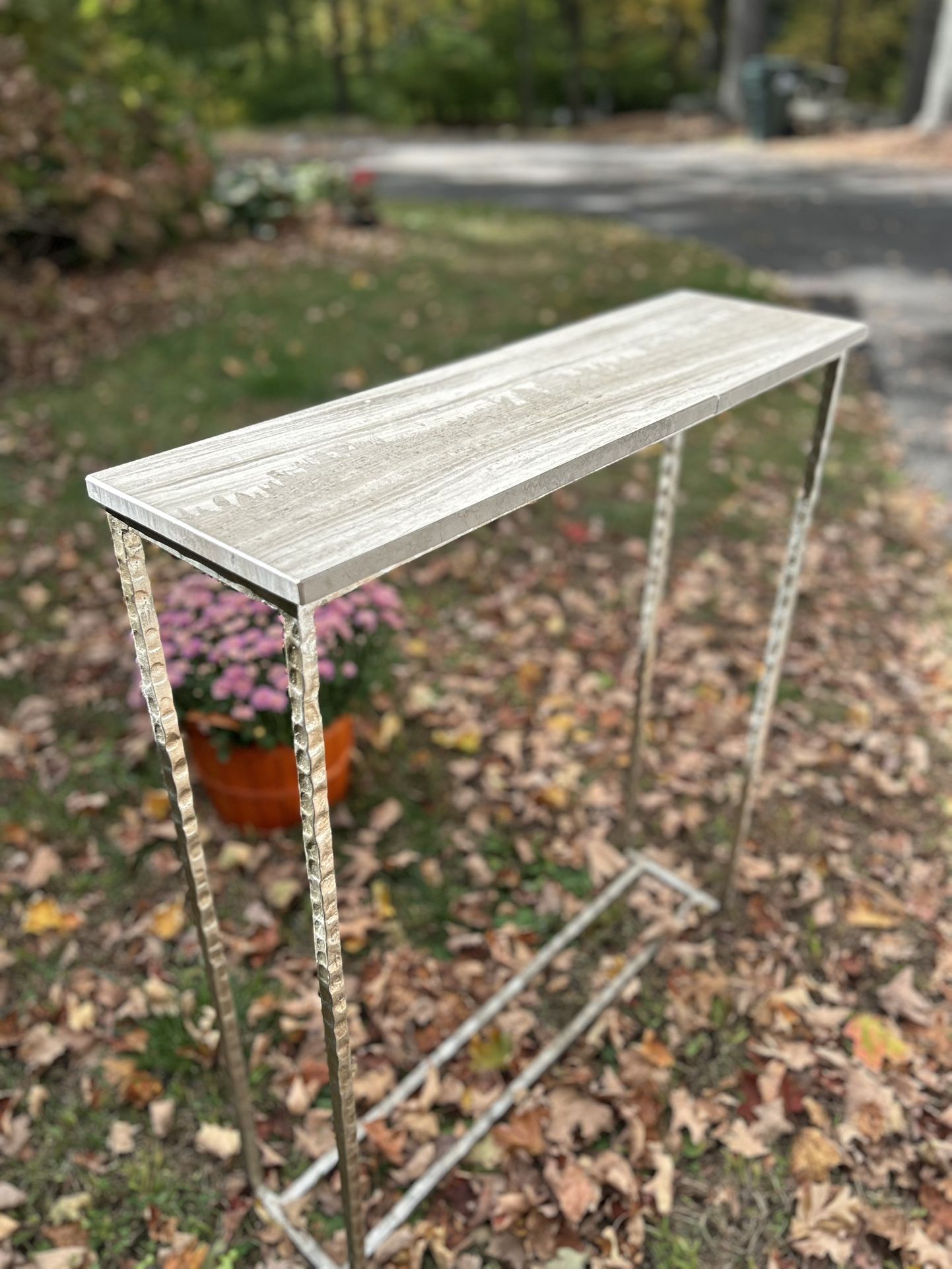FREE - Beautiful Marble & Metal Side Table 