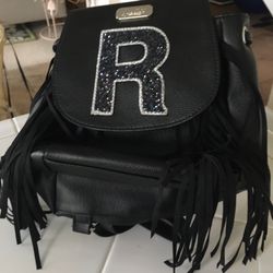 Girls Justice Leather Look Intinal R With Fringe Brand New