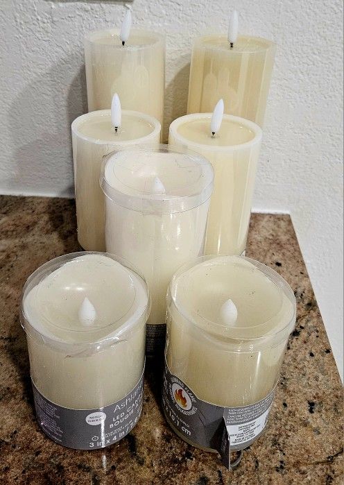 Ashland 3”; x 6”; LED Flame Pillar Candle