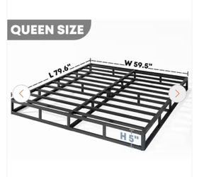 5 in. H Queen Size Box Spring with Metal Structure, Live Chat Mattress Foundation with Frabric Cover, Heavy-Duty