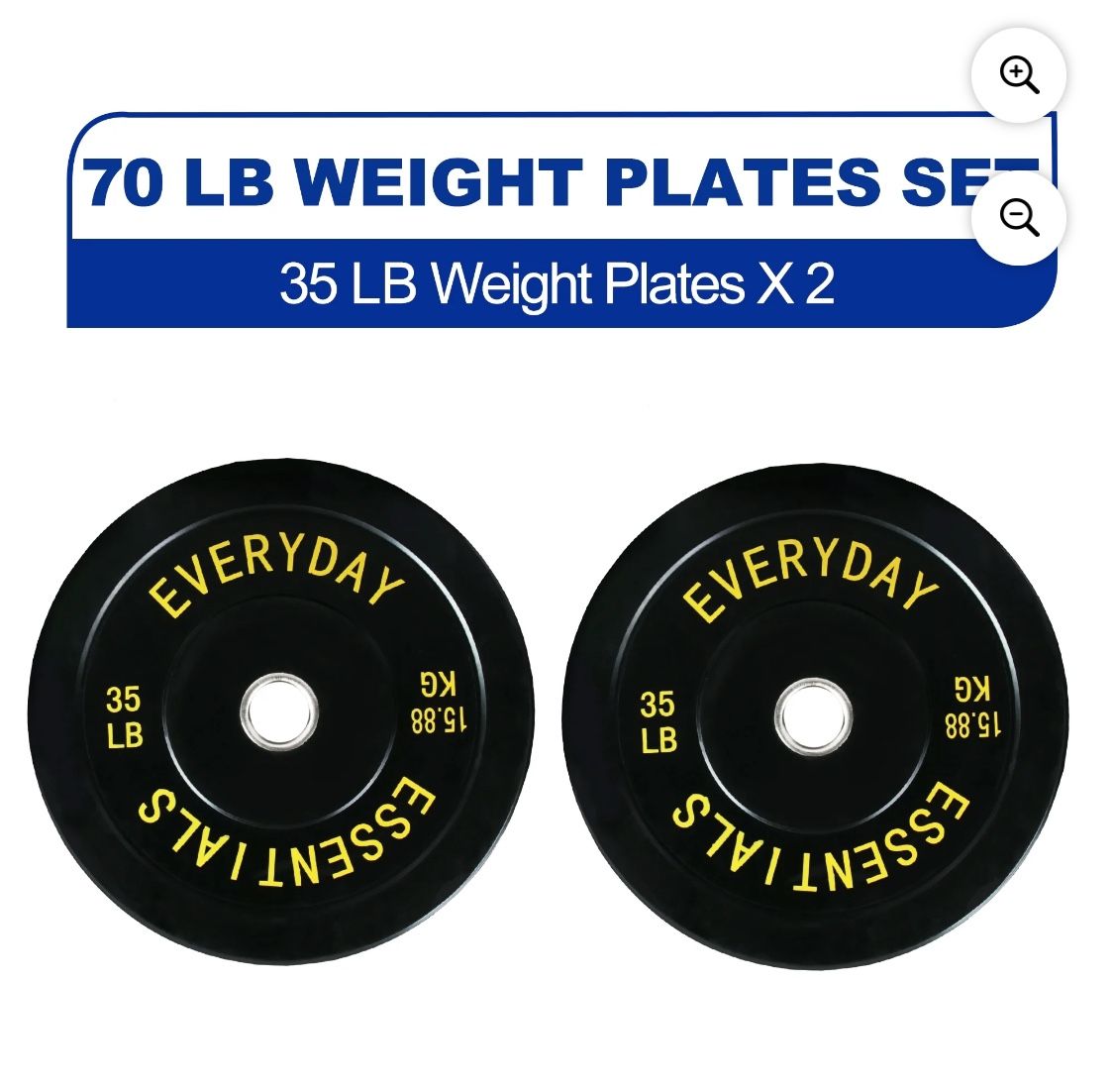 BalanceFrom Olympic Bumper Plate Weight Plate, 35 lbs Pair Black