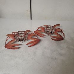 2 Crab Tea light Candle Holders / Decor