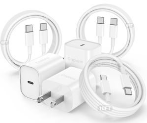 Fast Charger for iPhone 16 15 Charger 3Pack, 6+6+10ft USB-C to USBC Cable Cord &20W Type C Block Fast Charging for iPhone 16 Pro Max/16 Pro/16e/16 Plu