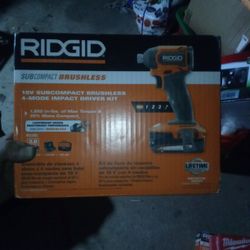 Ridgid Subcompact Brushless 18v 4 Mode Impact Driver Kit And 18v Subcompact Brushless One Handed Reciprocating Saw 2 In 1 Combo Deal 