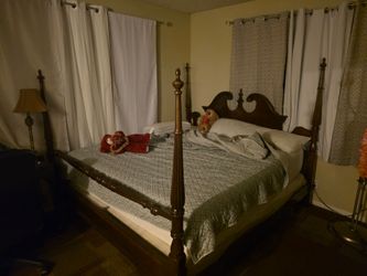 Cali king size bed with box spring and memory foam matress