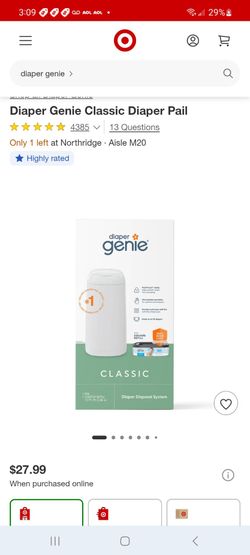 Diaper Genie Classic Diaper Pail $15